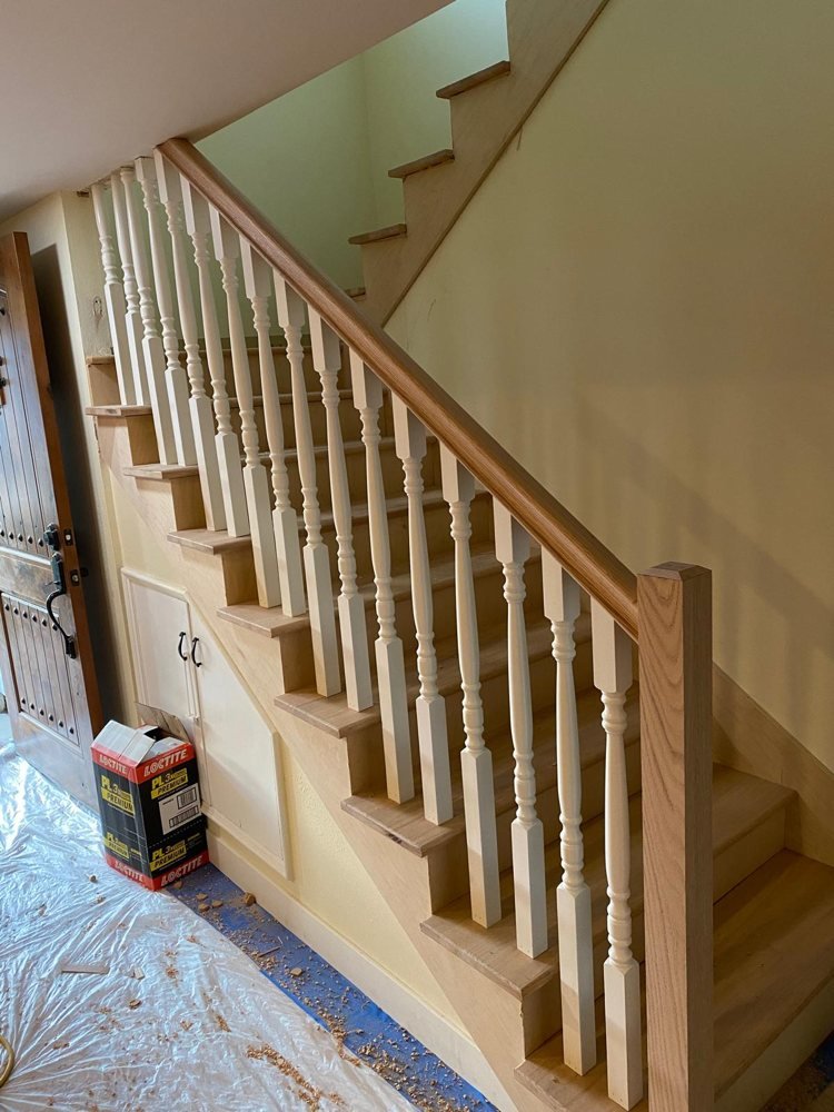 LLocal Stairs wood spindle remodel detail