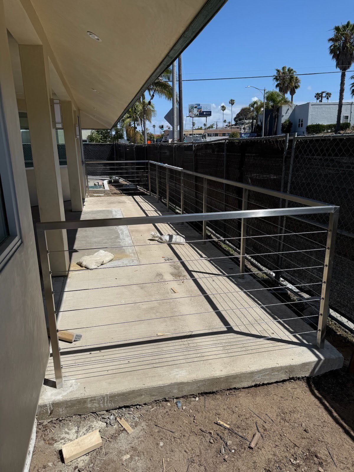 Marine-grade cable railing system for stairs
